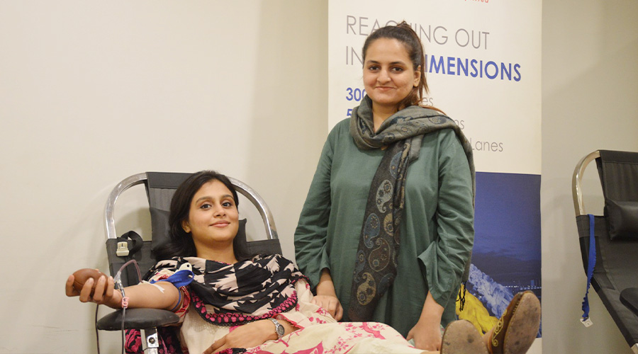 A blood donation drive initiated by ECU Worldwide Pakistan